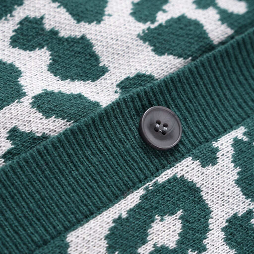 Leopard Spot V-Neck Cardigan