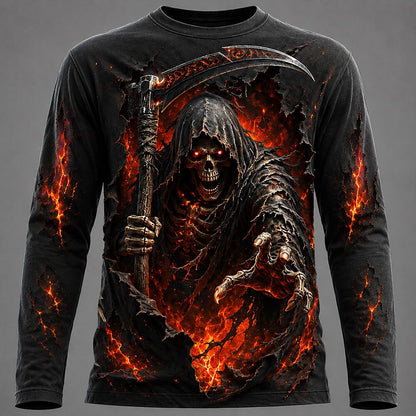 Halloween Men's Hooded Phantom Graphic Long Sleeve T-Shirt