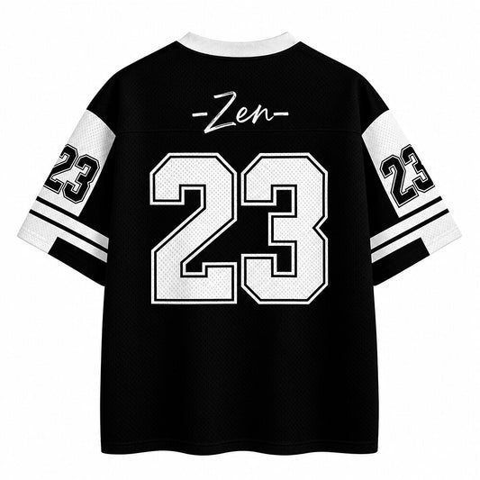 Men's Number Kanji Graphic V-Neck Sports Jersey