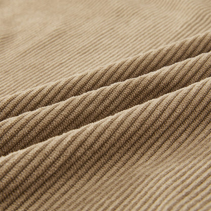 Elbow Patch Corduroy Button-Neck Sweatshirt