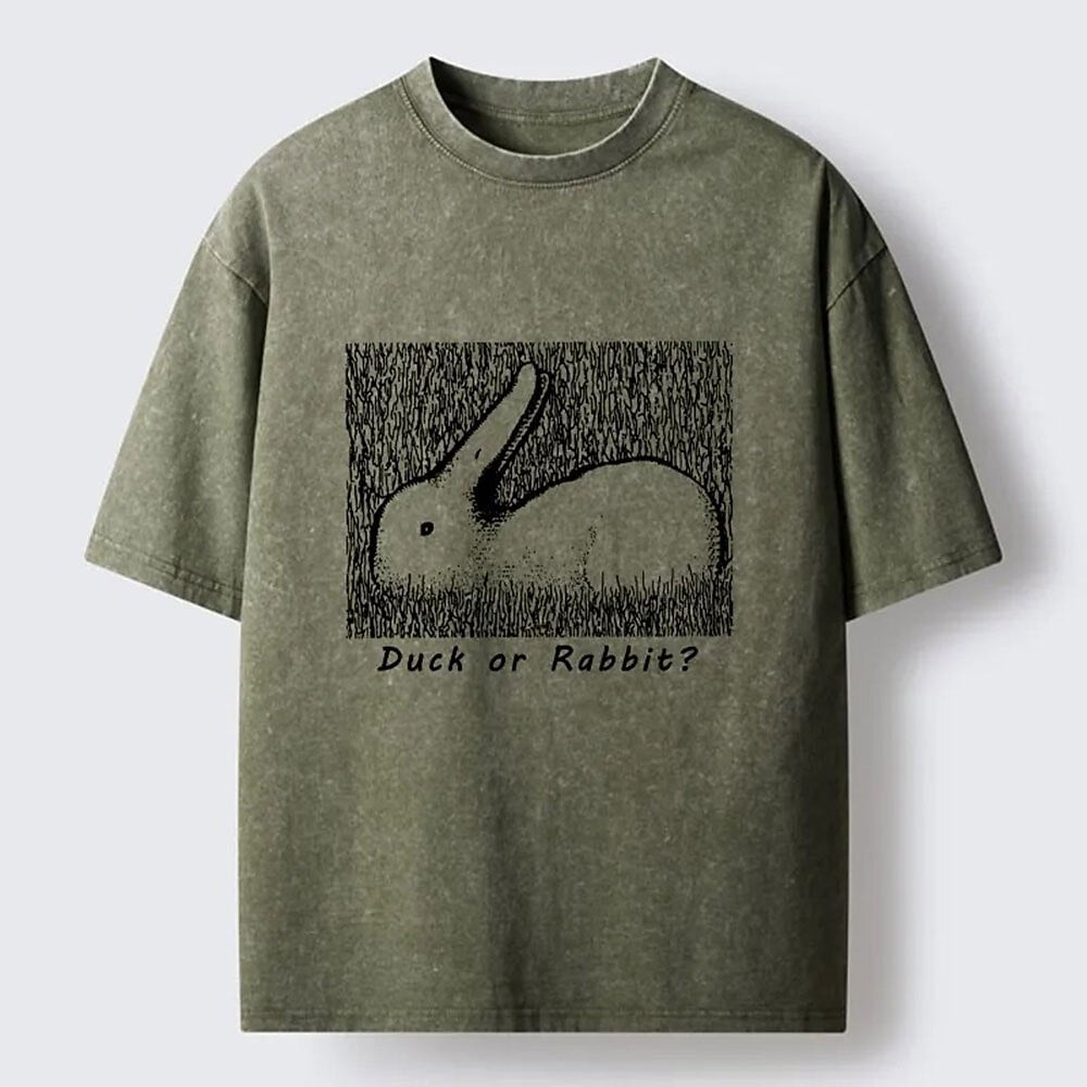 Japanese Style Duck or Rabbit Washed T-Shirt