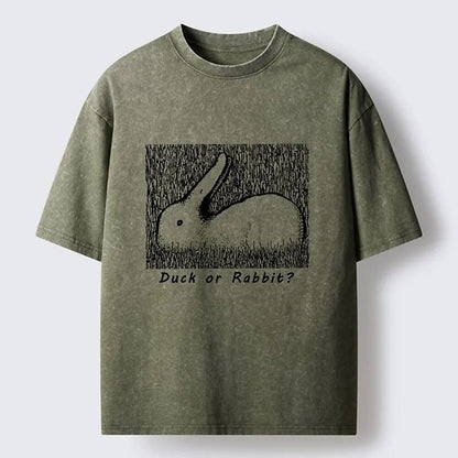 Japanese Style Duck or Rabbit Washed T-Shirt
