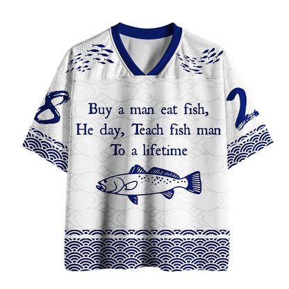 Men's Fishing Quote Print Short Sleeve Sports Jersey T-Shirt