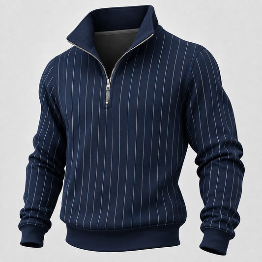 Classic Pinstripe Half-Zip Sweatshirt