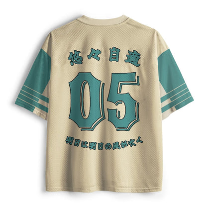 Men's Lucky Cat Japanese Print Short Sleeve Vintage Jersey T-Shirt