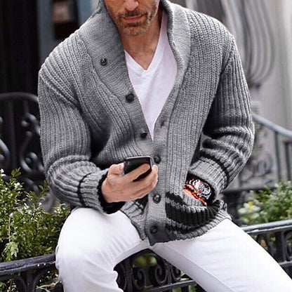 Contrast Pocket V-Neck Cardigan