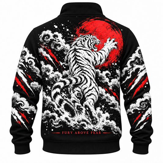 Celestial Tiger Fury Above Fear Half-Zip Sweatshirt