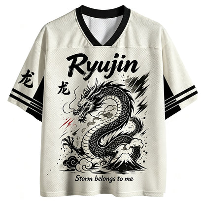 Japanese Ryujin Dragon V-Neck Mesh Jersey