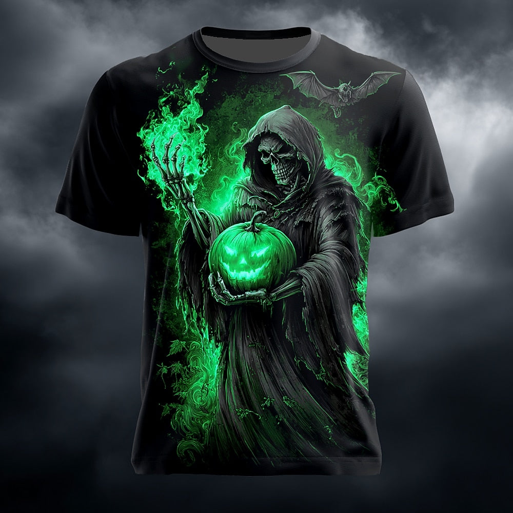 Halloween Men's Jack-o'-Lantern Reaper Graphic T-Shirt