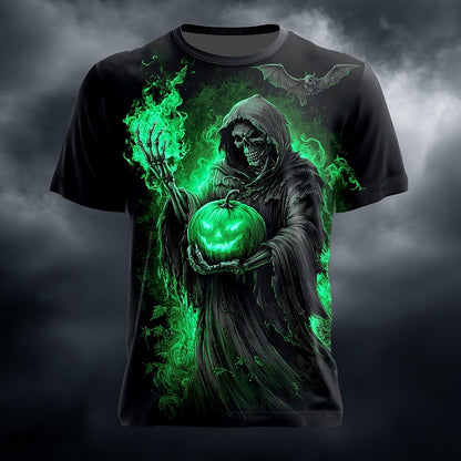 Halloween Men's Jack-o'-Lantern Reaper Graphic T-Shirt