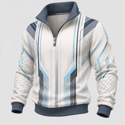 Topographic Line Half-Zip Sweatshirt