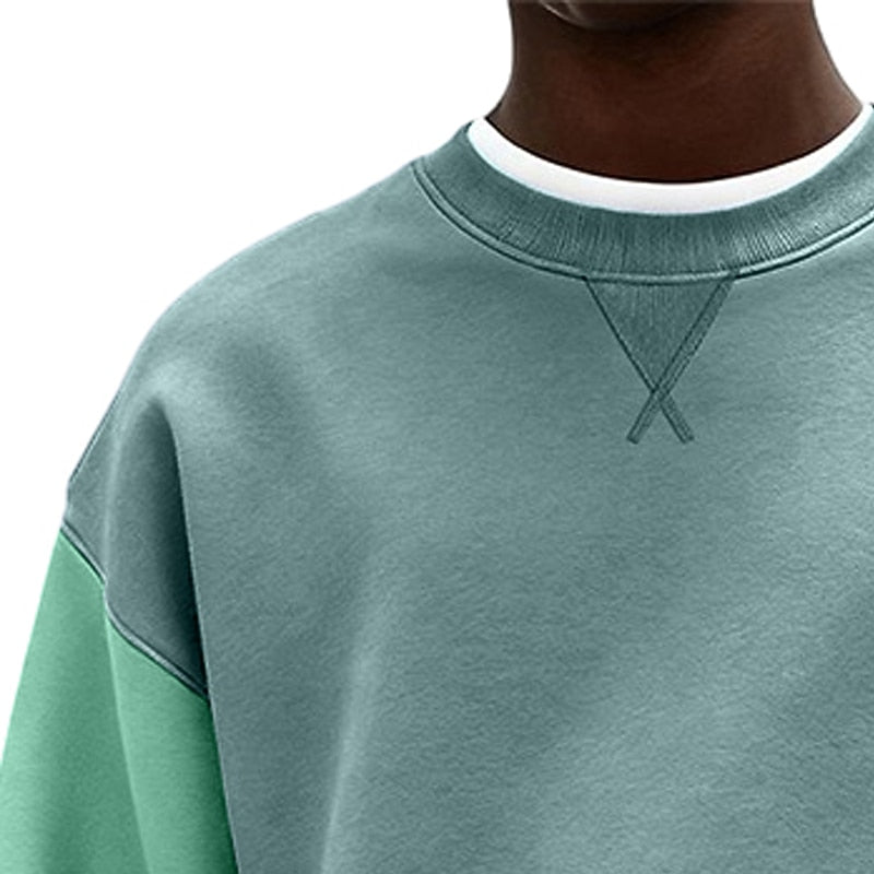 Color Block Crew Neck Sweatshirt