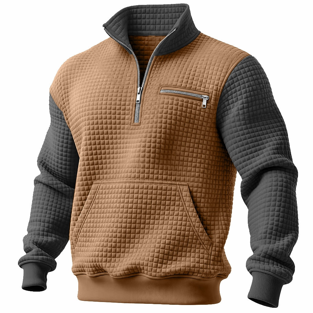 Waffle Pocket Half-Zip Sweatshirt