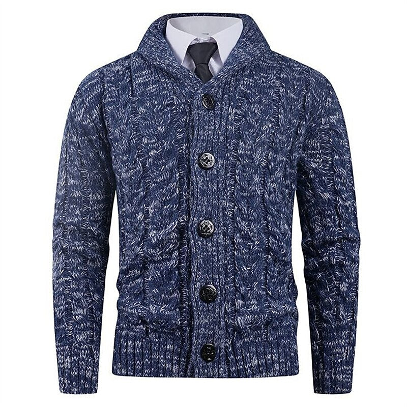 Marl Lapel Pocket Cardigan