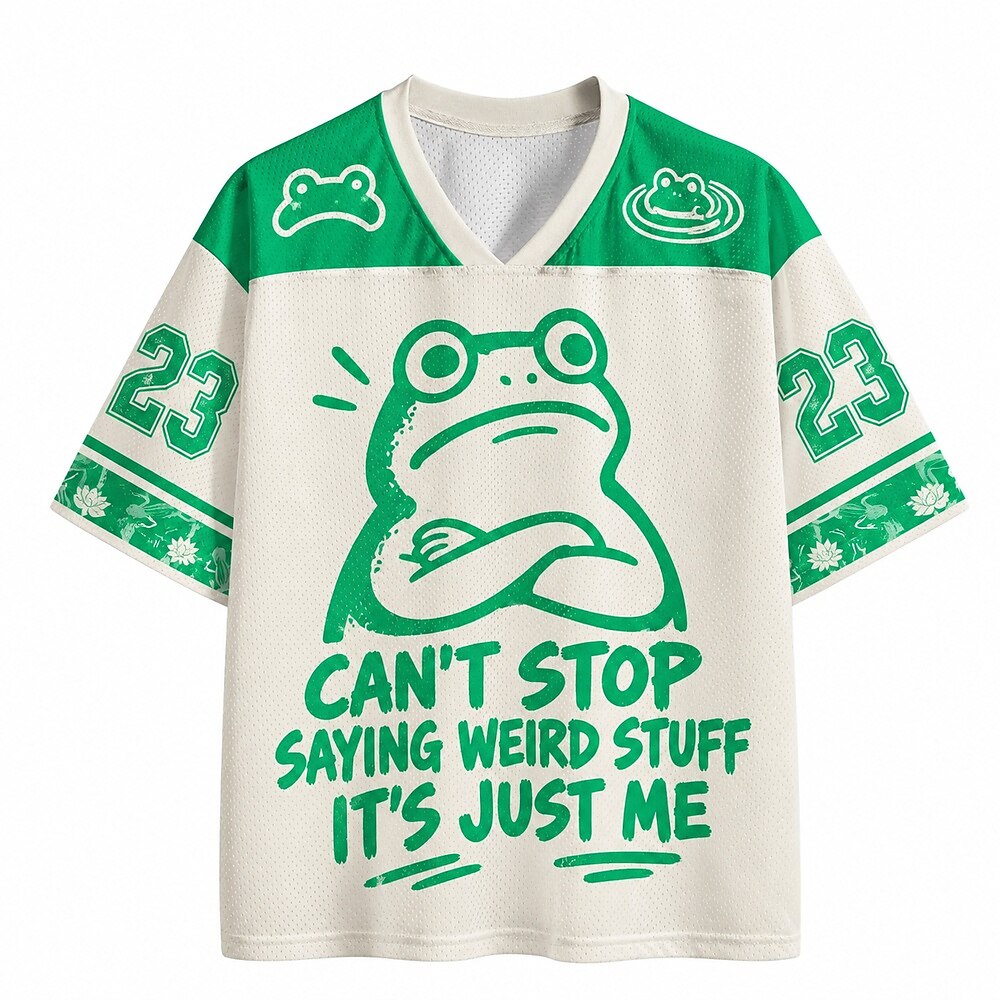 Men's Frog Number Graphic V-Neck Sports Jersey