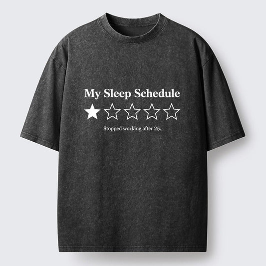 Japanese Style Sleep Schedule Review Washed T-Shirt