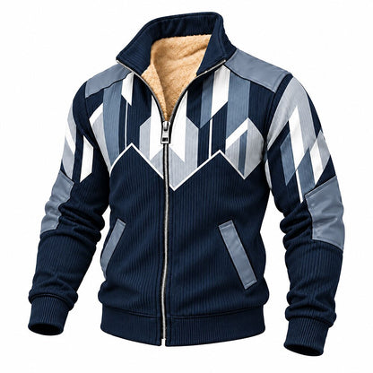Chevron Stripe Zip-Up Sweatshirt