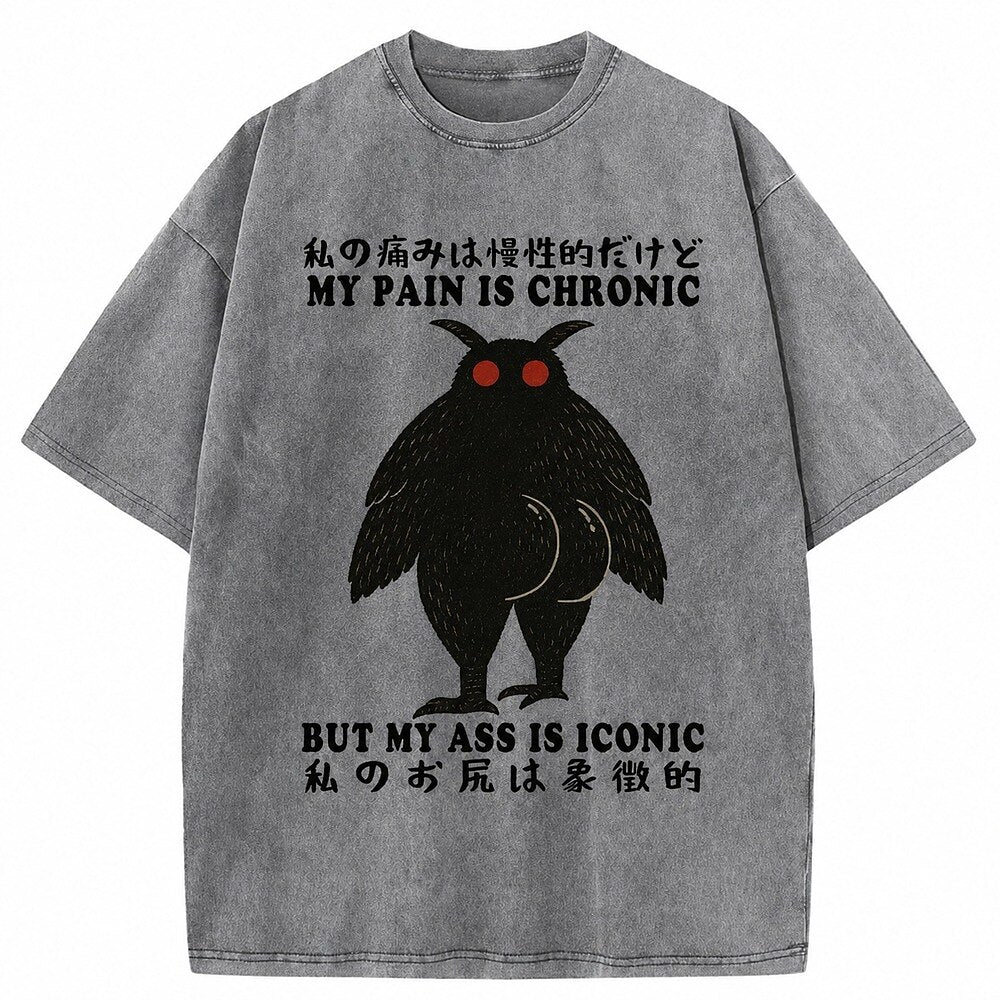 Japanese Style Mothman Washed T-Shirt