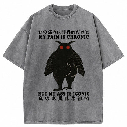 Japanese Style Mothman Washed T-Shirt