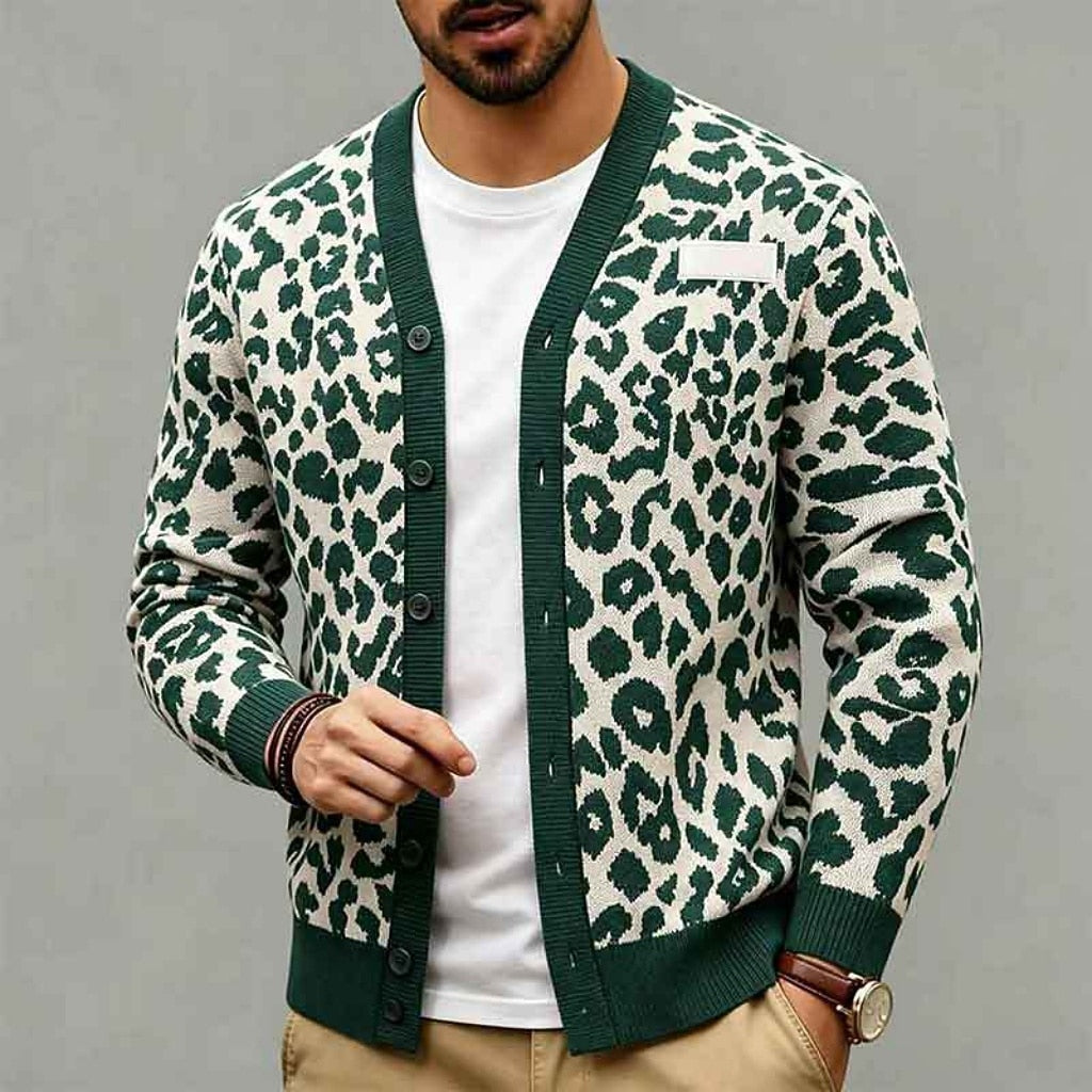 Leopard Spot V-Neck Cardigan
