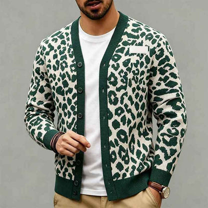 Leopard Spot V-Neck Cardigan