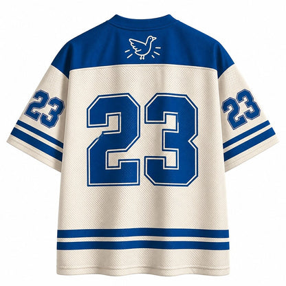 Men's Duck Number Text Graphic V-Neck Sports Jersey