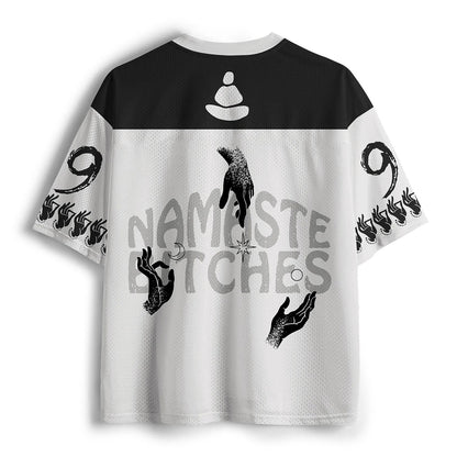 Men's Namaste Skeleton Print Short Sleeve Funny Jersey T-Shirt