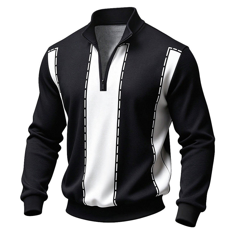 Center Stripe Half-Zip Sweatshirt