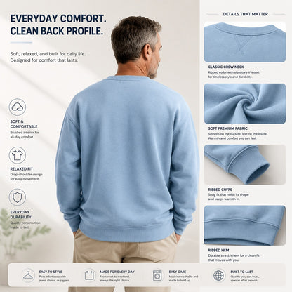 Zip Chest Pocket Crew Neck Sweatshirt