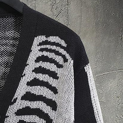 Skeleton Ribcage V-Neck Cardigan