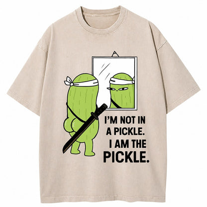 Japanese Style Pickle Katana Washed T-Shirt
