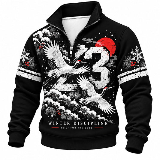 Winter Discipline Cranes Number 23 Half-Zip Sweatshirt