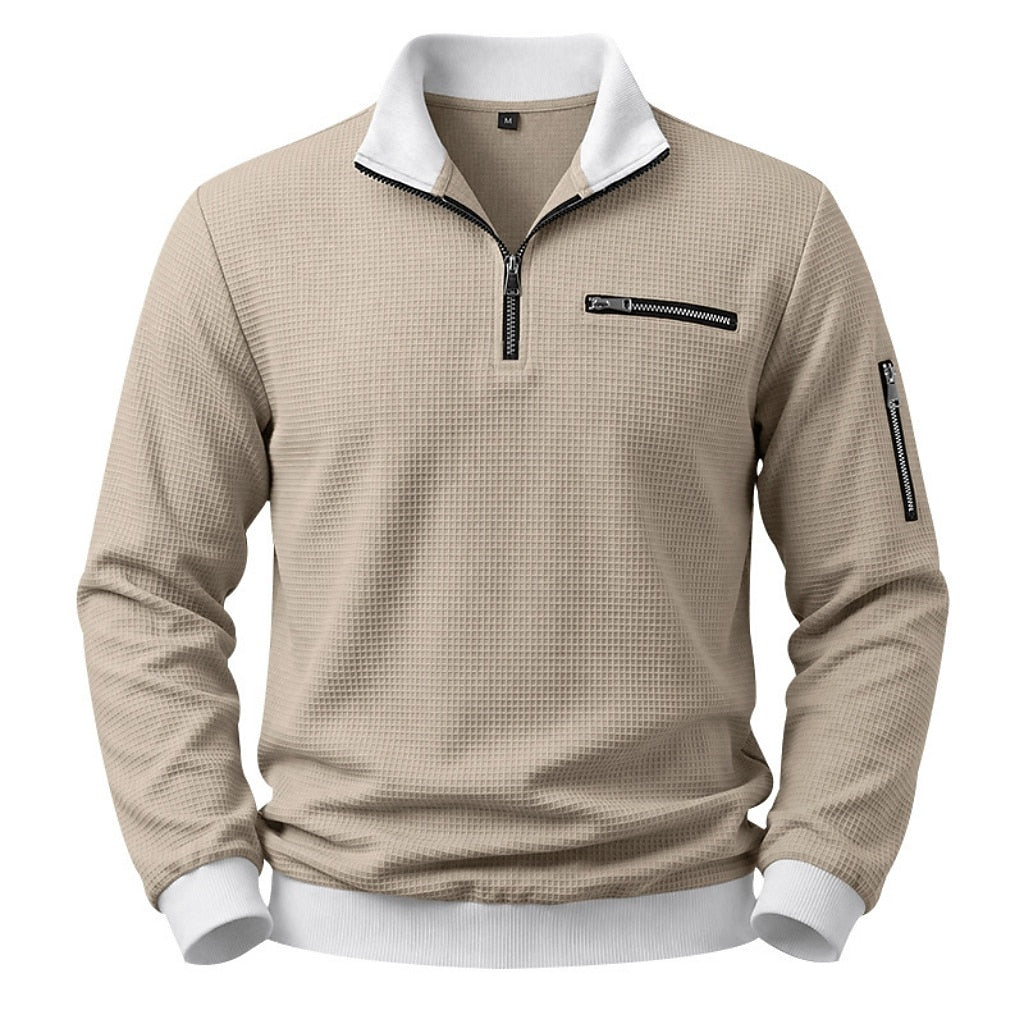 Utility Zip Pocket Waffle Polo