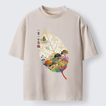 Japanese Style Zen Landscape Washed T-Shirt