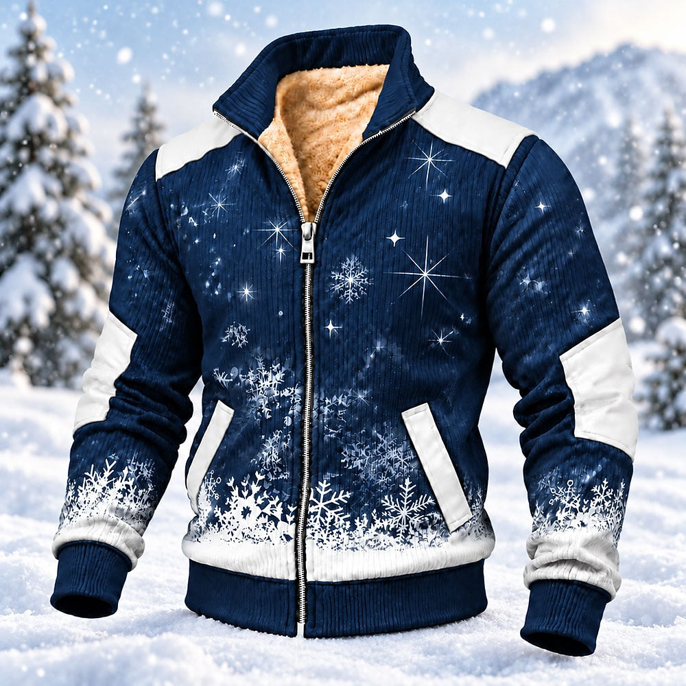 Starlit Snowflake Forest Zip-Up Sweatshirt