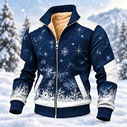 Starlit Snowflake Forest Zip-Up Sweatshirt