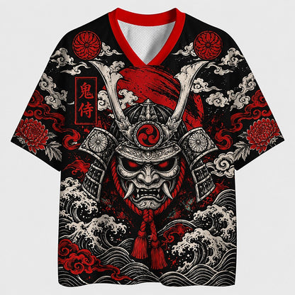 Men's Kanji Graphic V-Neck Sports Jersey