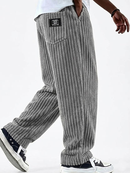 Wide Rib Drawstring Corduroy Pants