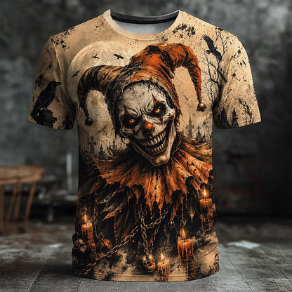 Halloween Men's Sinister Clown Carnival Graphic T-Shirt