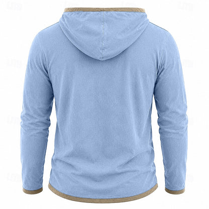 Contrast Trim Lace-Up Hoodie
