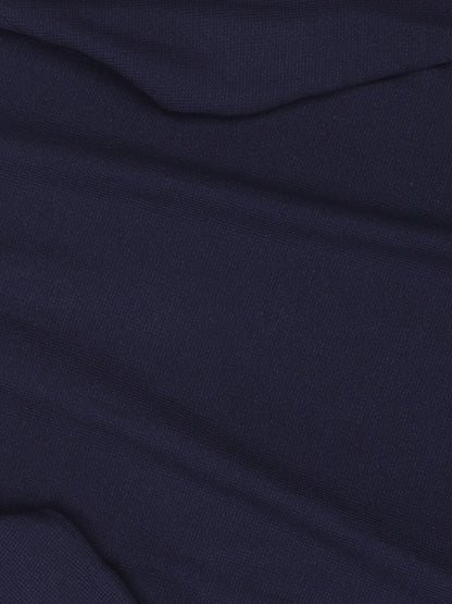 Contrast Elbow Waffle Quarter-Zip Top