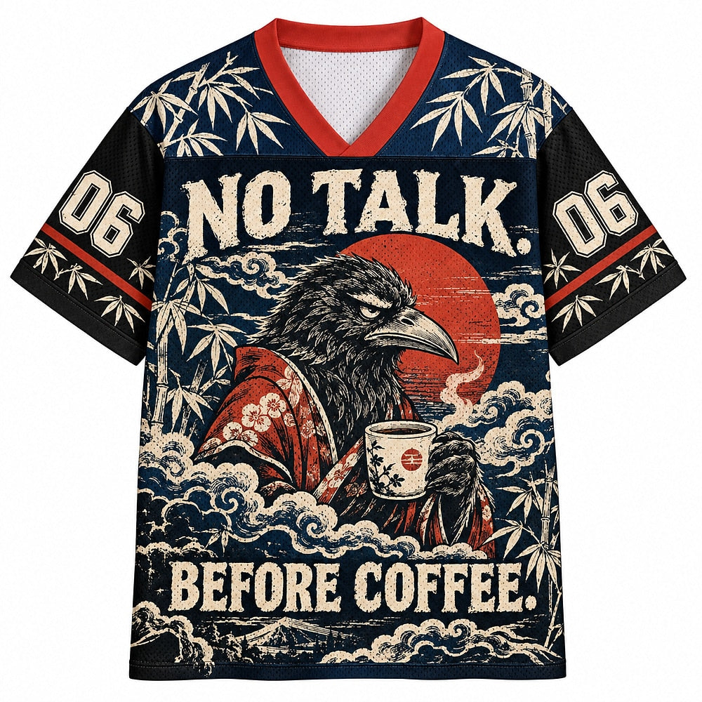 No Talk Before Coffee Crow Number 06 Mesh Jersey