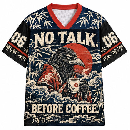 No Talk Before Coffee Crow Number 06 Mesh Jersey