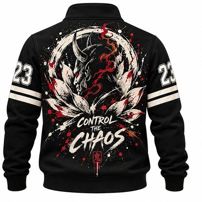 Oni Mask and Lotus Half-Zip Sweatshirt