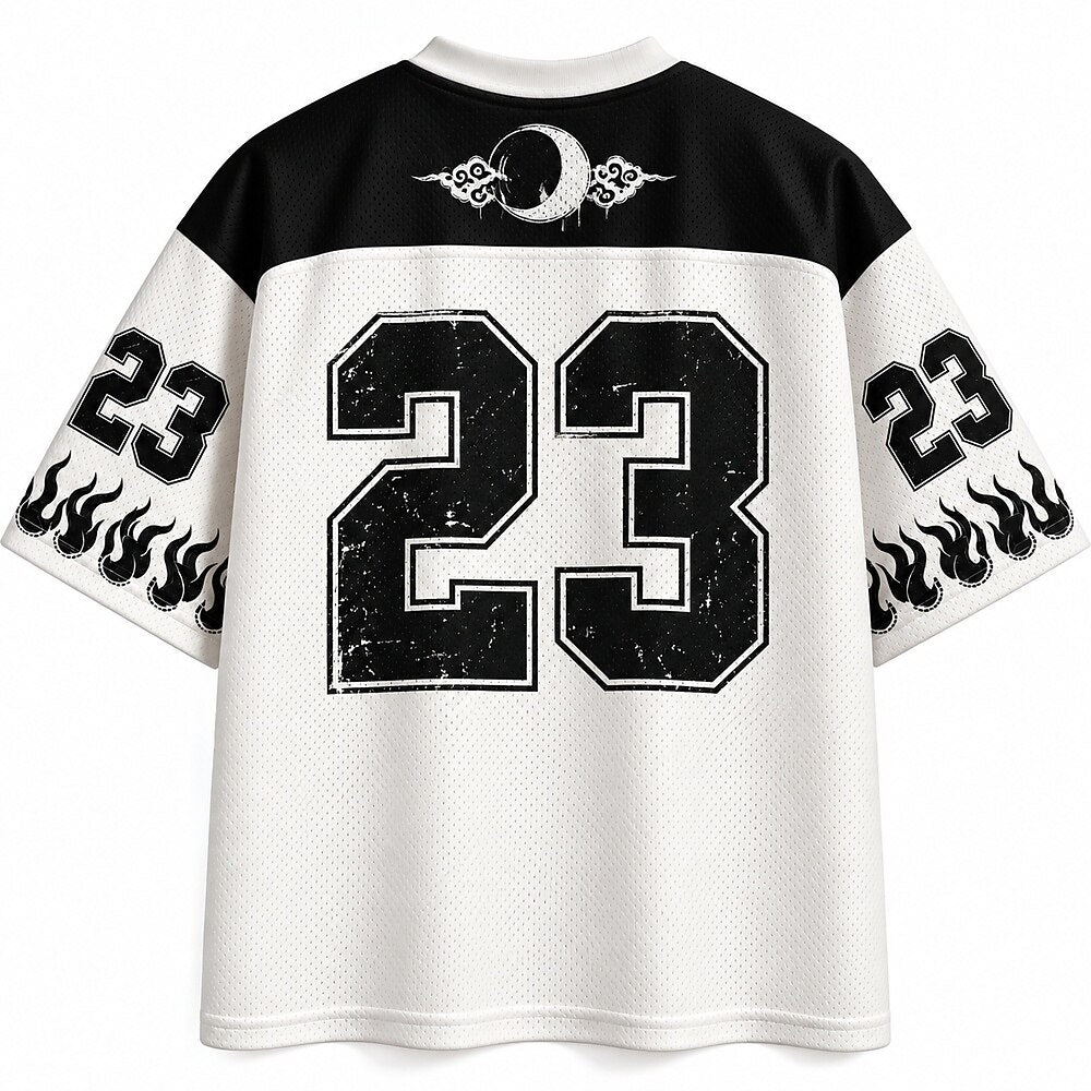 Men's Number Text Graphic V-Neck Sports Jersey
