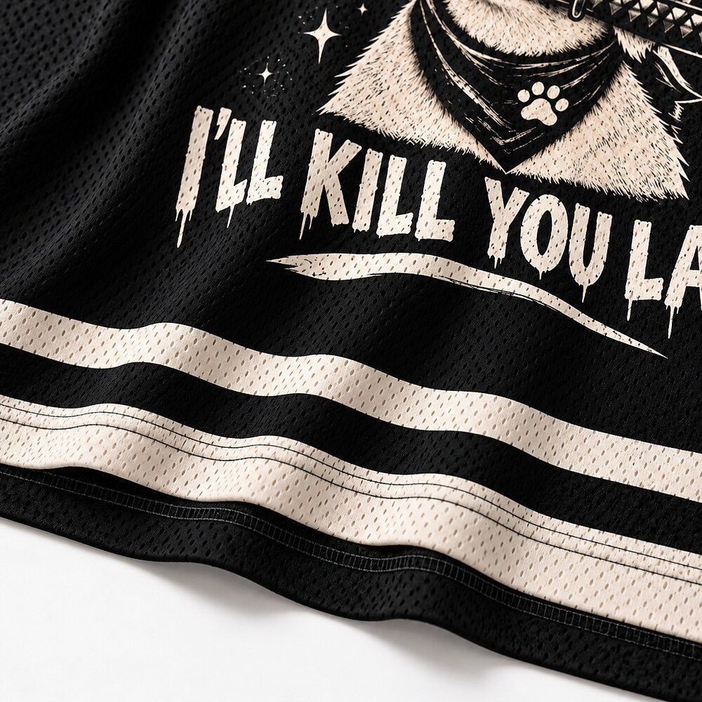 Men's Dog Number Text Graphic V-Neck Sports Jersey