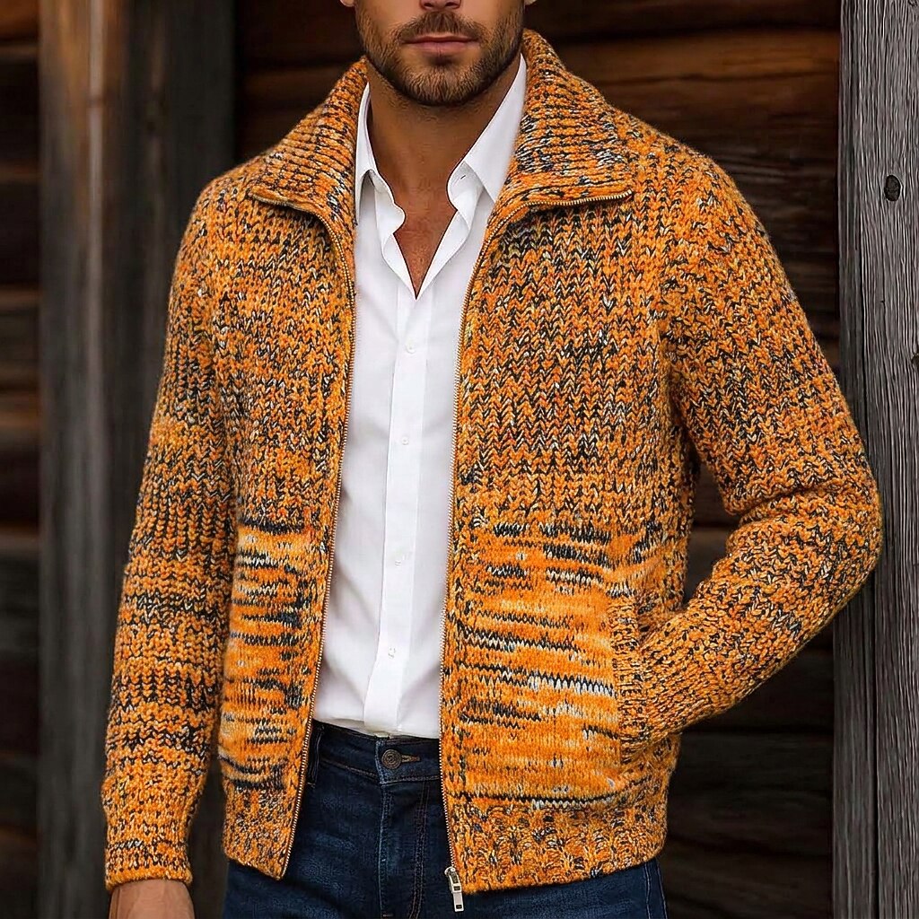 Marled Zip-Up Cardigan