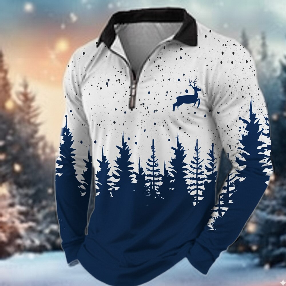 Reindeer Forest Quarter-Zip Polo