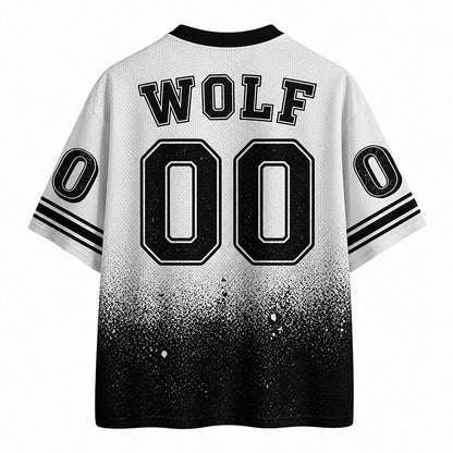 Men's Wolf Number Graphic V-Neck Sports Jersey