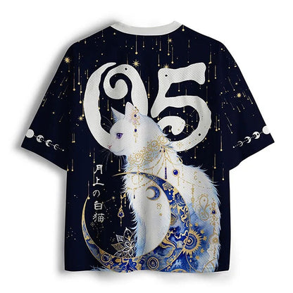 Men's Cat Graphic V-Neck Jersey